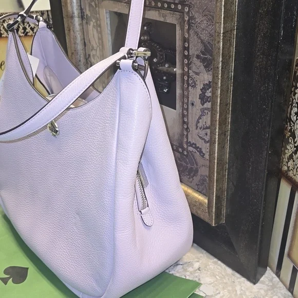 NWT- Kate Spade Kayla Pebbled Leather Large Hobo Lilac